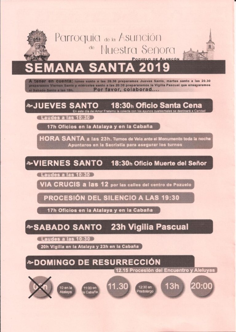 Parroquia: Programa Semana Santa 