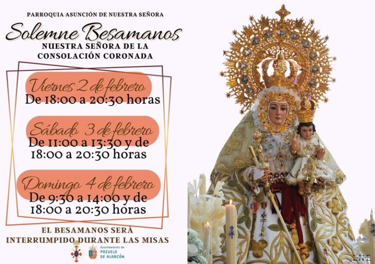 Virgen de la Consolación: Solemne Besamanos  2, 3 y 4 de febrero 