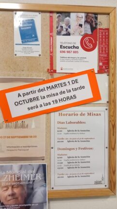 Aviso: Misa de Tarde 