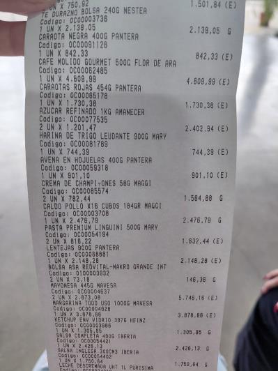 Ticket Redivital — alimentos básicos